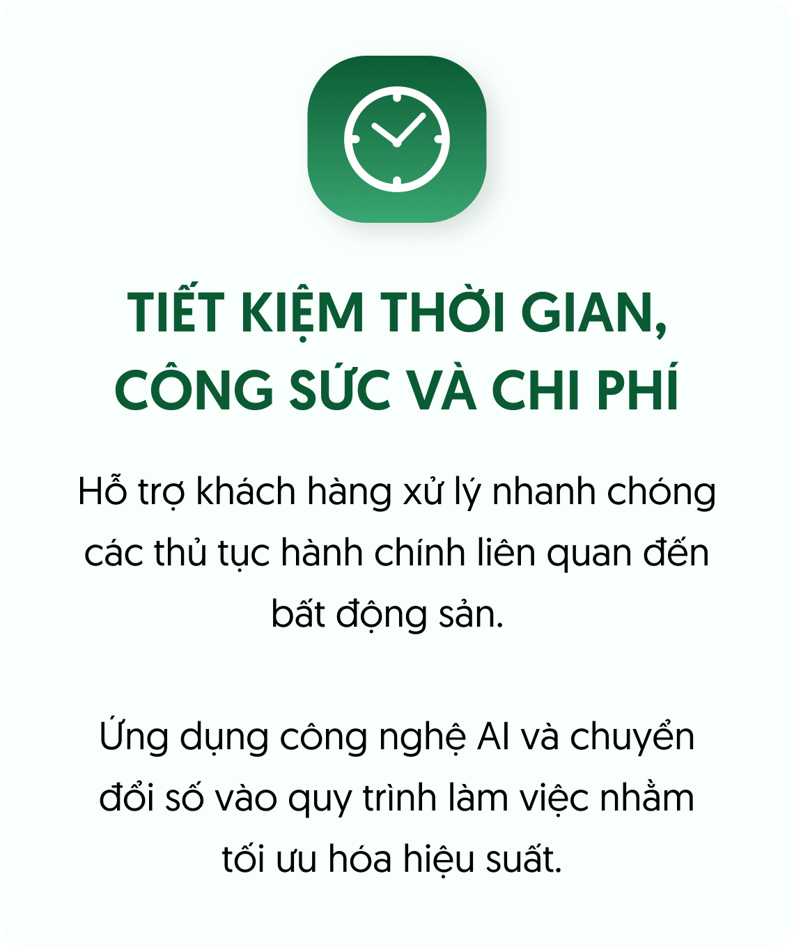 TIẾT KIỆM THỜI GIAN, CÔNG SỨC VÀ CHI PHÍ